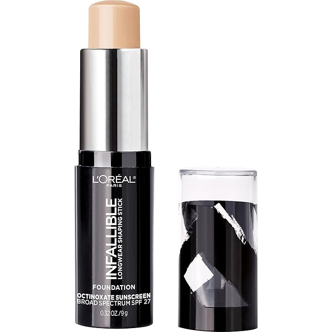 L'Oreal Paris Makeup Infallible Longwear Shaping Stick Foundation, 401 Ivory, 1 Tube,0.32 Ounce-Velvo Beauty