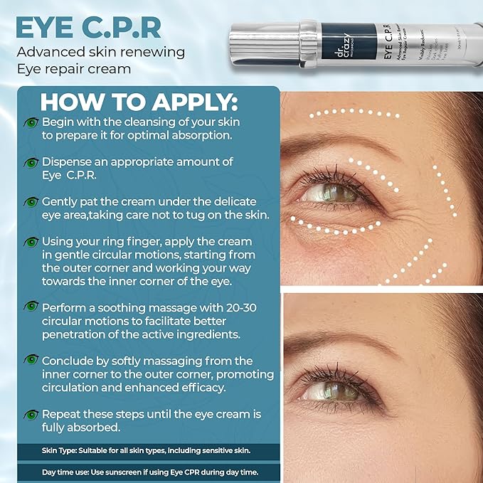 Eye C.P.R | Daily Caffeine & Retinol Under Eye Cream | All in One | Wrinkles & Fine Lines | Firming, Dark Circles, Puffiness | Complex Anti Aging Formula | 30ml-Velvo Beauty