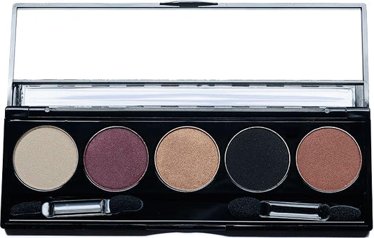 Cleopatra Shimmer White, Purple Burgundy, Gold Bronze, Black and Copper Penny Vegan Eyeshadow Palette; Talc, Paraben & Cruelty Free-Velvo Beauty