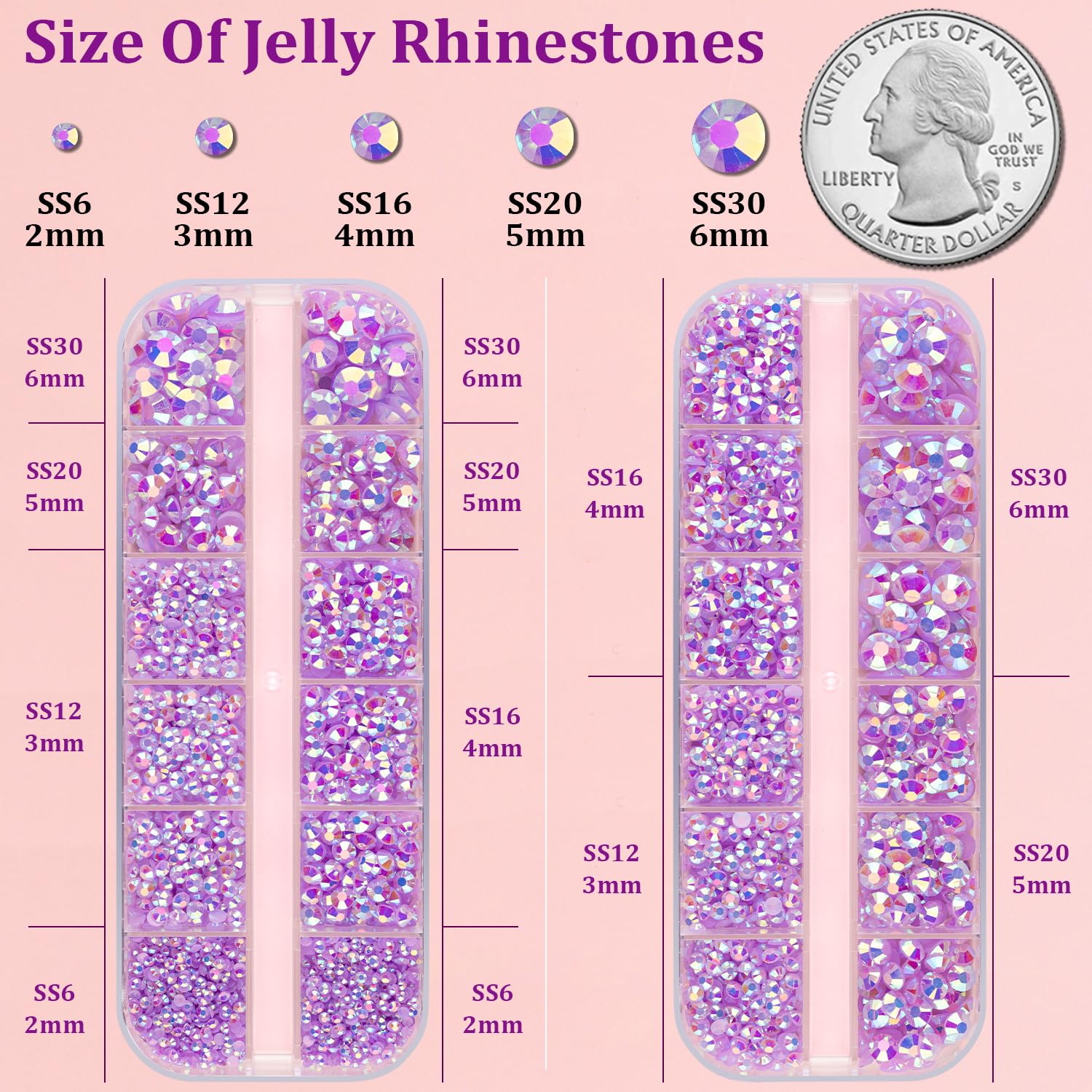 Resin Jelly Rhinestones for Crafting with B7000 Jewelry Glue, 2 Boxes Light Purple AB Flatback Crystals with 3Pcs 10ml Glue, Bedazzling Non Hotfix Gems for DIY Tumblers Clothing Shoes Manicure-Velvo Beauty