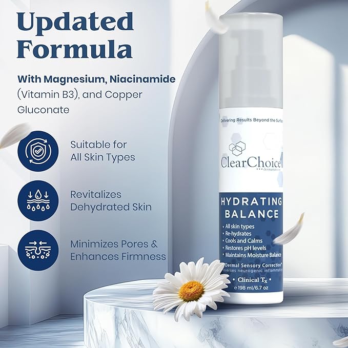 Clear Choice Hydrating Balance Facial Mist 6.7oz β Rejuvenating Spray for All Skin Types, Tightens Pores, Prolongs Makeup, Restores pH Balance-Velvo Beauty