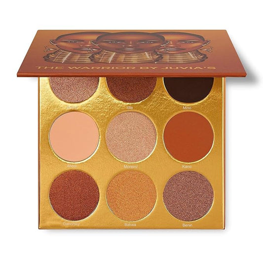 Juvia's Place Palette The Warrior - Warm Golds, Browns & Bronzes, Shades of 9, Warm and Neutral Palette, Pigmented Makeup Palette Eye Color & Shine-Velvo Beauty