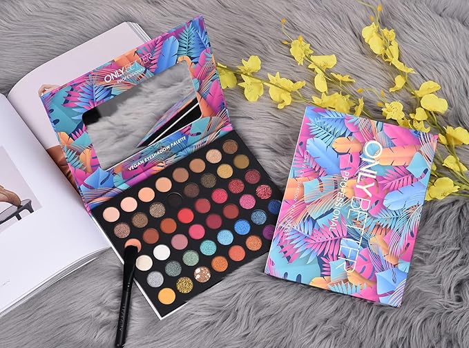 Eyeshadow Palette Glitter 48 Colors Bright Colorful Shimmer Eye Shadow Makeup Palette High Pigmented Metallic Color Eye Shadow Powder Easy To Blend Rainbow Sparkle Glitter Eyeshadow Pallet-Velvo Beauty