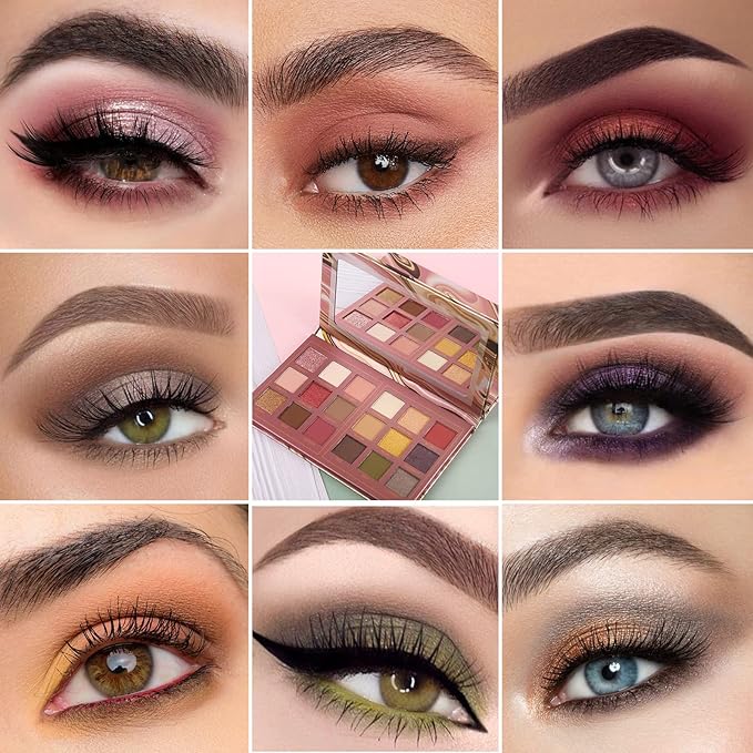 Prism Makeup Matte Eyeshadow Palette Pro 18 Colors Pigmented Shimmer Glitter Eye Shadow Palette, Blendable Long Lasting Waterproof Makeup Cosmetics Halloween Makeup Kit (02# Solitude)-Velvo Beauty