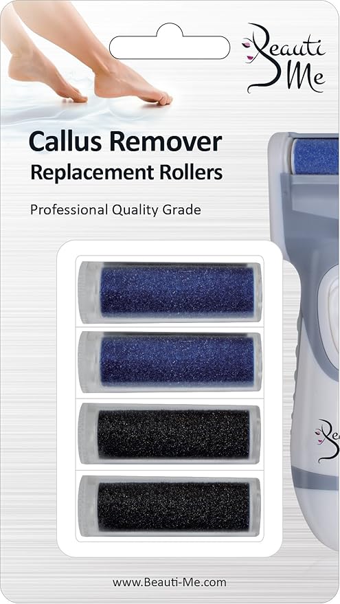 Professional Electronic Callus Remover Foot File for Smooth Skin and Pedicure - Replacement Rollers Refills (4 Count)-Velvo Beauty
