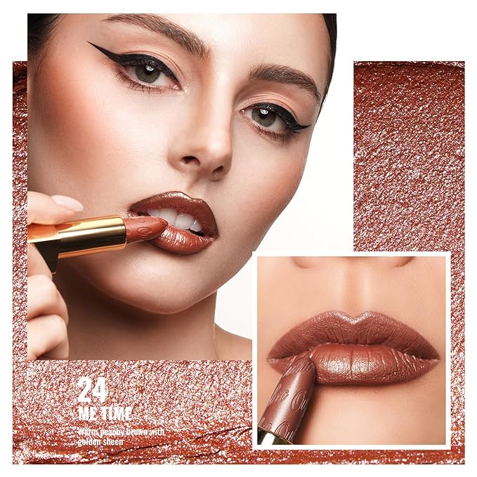 Oulac Lipstick & Lipliner Set 3PCS High Impact Lipcolor with Moisturizing Formula, Vegan Beauty, Full-Coverage Lip Color, Gift Lipstick for Women, 03+08+24-Velvo Beauty