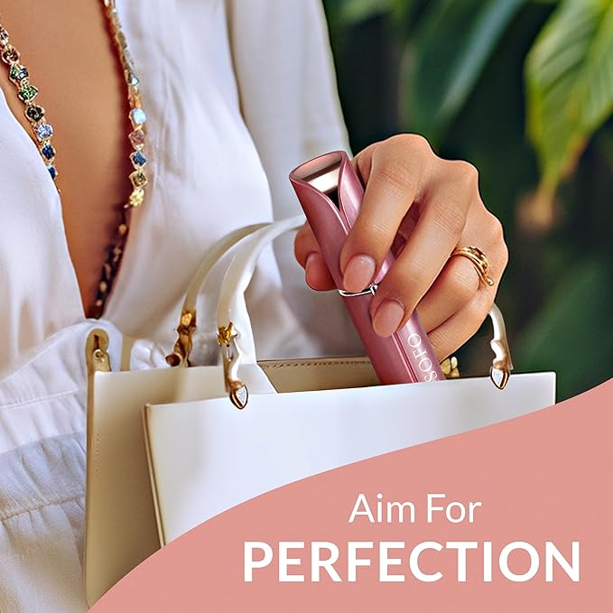 Facial Hair Removal for Women | Electric Razor Device Small Mustache Dermaplaning Remover Tools Tweezers Epilator Trimmer Face Dermaplane Shavers Beauty Gadgets Set Accessories by VISOFO (RoseQuartz)-Velvo Beauty