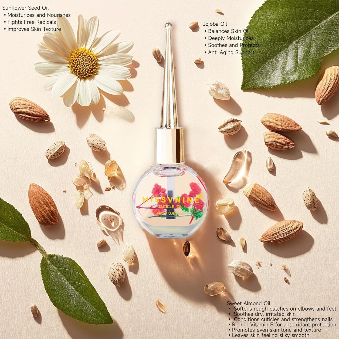 Vitamin E Enriched Cuticle Oil 6 Pack - Prevent Hangnails & Strengthen Nails with Sweet Almond + Jojoba Oils - Anti-Fray Nail Treatment for Dry Hands, Manicure Kit for Healthy Cuticles-Velvo Beauty