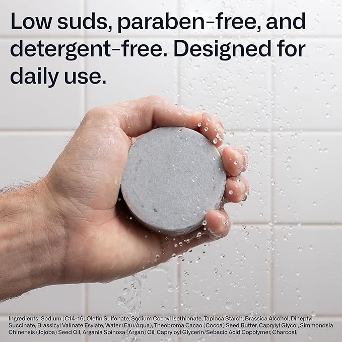 Modern Mammals Light Shampoo Bar - Minimalist Hair Care, Low Suds, Low Lather, Vegan, Sensitive Scalps, No Poo, Anti Poof, Natural Ingredients, Fragrance-Free (1 Bar + BarBag)-Velvo Beauty
