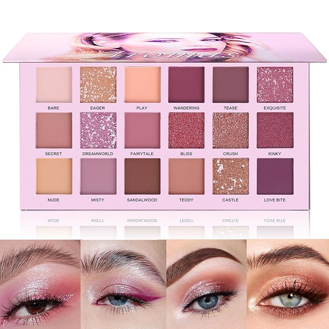 UCANBE Professional 18 Colors Aromas Nude Eyeshadow Palette Long Lasting Multi Reflective Shimmer Matte Glitter Pressed Pearls Eye Shadow Makeup Pallet Kit-Velvo Beauty