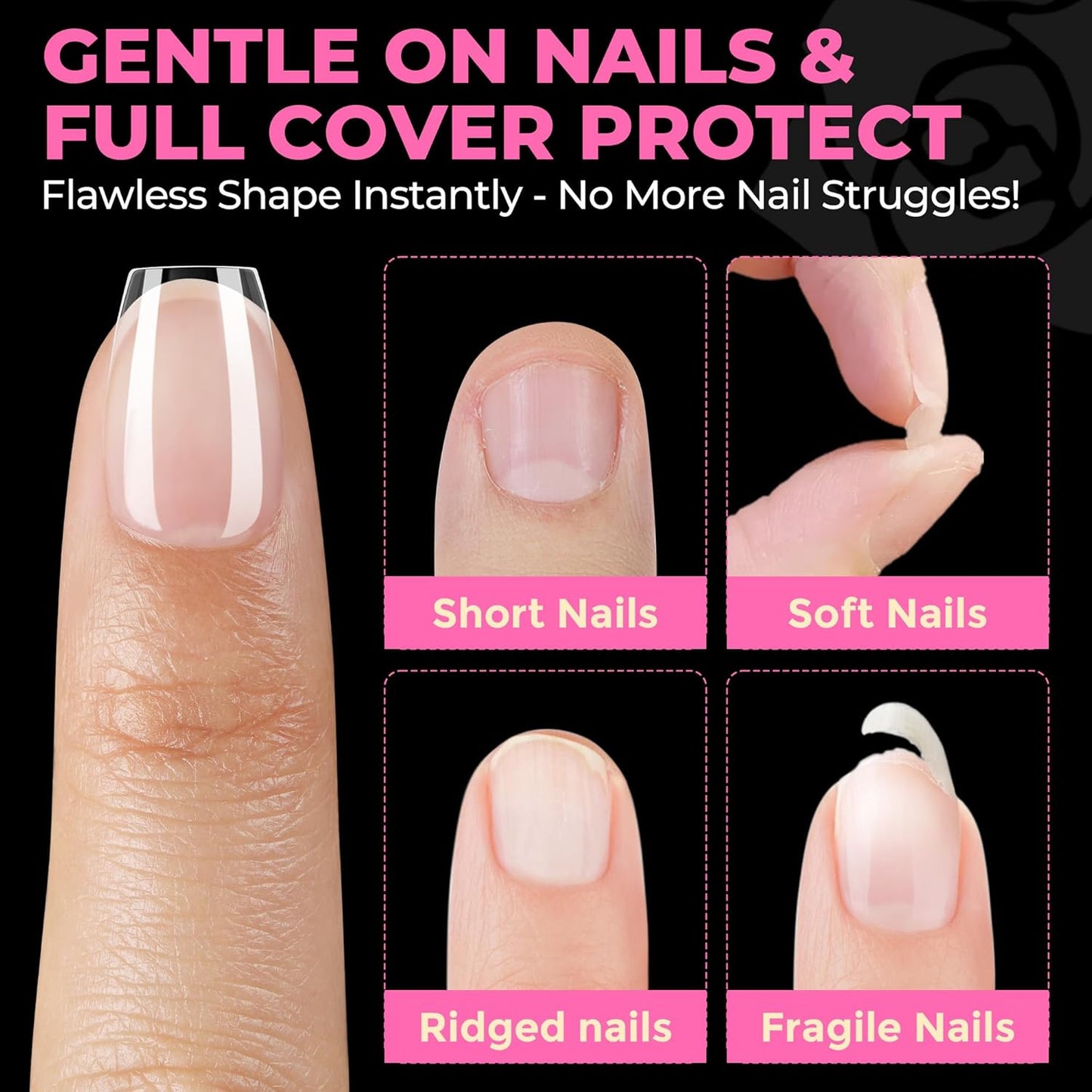 UNA GELLA Extra Short Coffin Nails Tips: 504pcs Pre-etched XS Short Nails, 12 Sizes Clear Coffin Press on Nails Full Cover Gel Tips Acrylic False Fake Nails Extension DIY Salon-Velvo Beauty