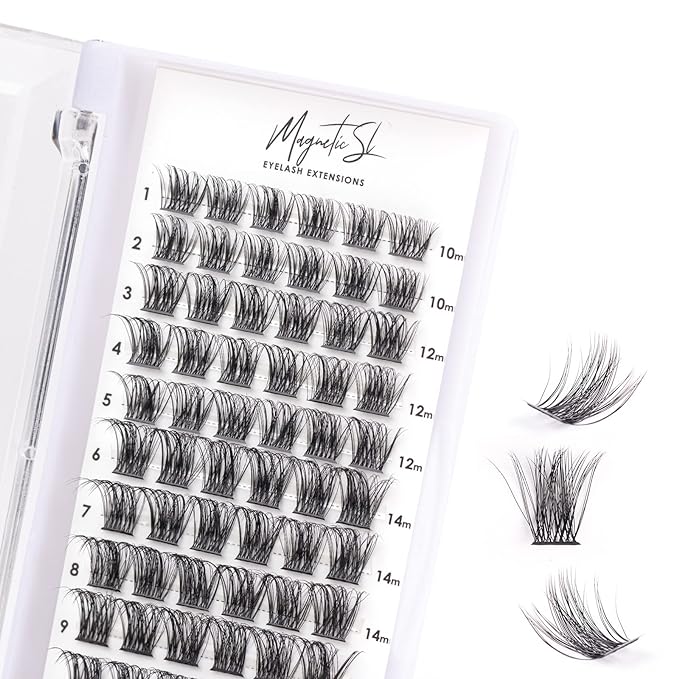 Cluster Lashes 72 Individual Lashes Clusters Eyelash Extensions False Eyelashes DIY Lash Extension Kit Reusable False Eyelashes Natural Look Mix 10-16mm C D Curl-DM17-Velvo Beauty