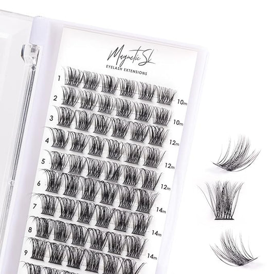 Cluster Lashes 72 Individual Lashes Clusters Eyelash Extensions False Eyelashes DIY Lash Extension Kit Reusable False Eyelashes Natural Look Mix 10-16mm C D Curl-DM17-Velvo Beauty