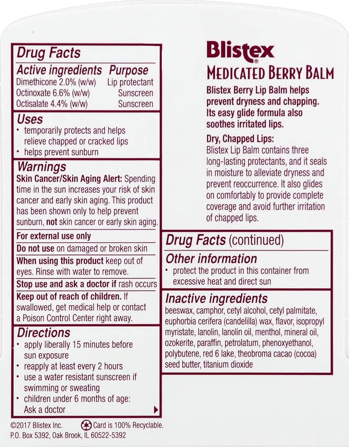 Blistex Medicated Lip Balm, Berry, .15-Ounce Tubes (Pack of 24) (83134)-Velvo Beauty