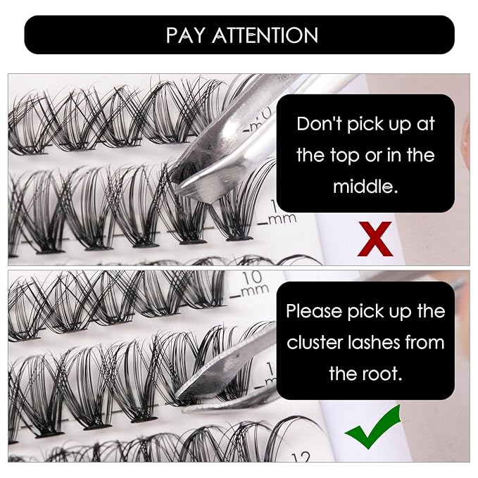 Lash Clusters 320pcs Individual Lashes 30D&40D DIY Lash Extensions D Curl Lash Clusters False Eyelashes Natural Look 10-16mm Mix Cluster Eyelash Extensions EASY TO USE (30D+40D-0.07D)-Velvo Beauty
