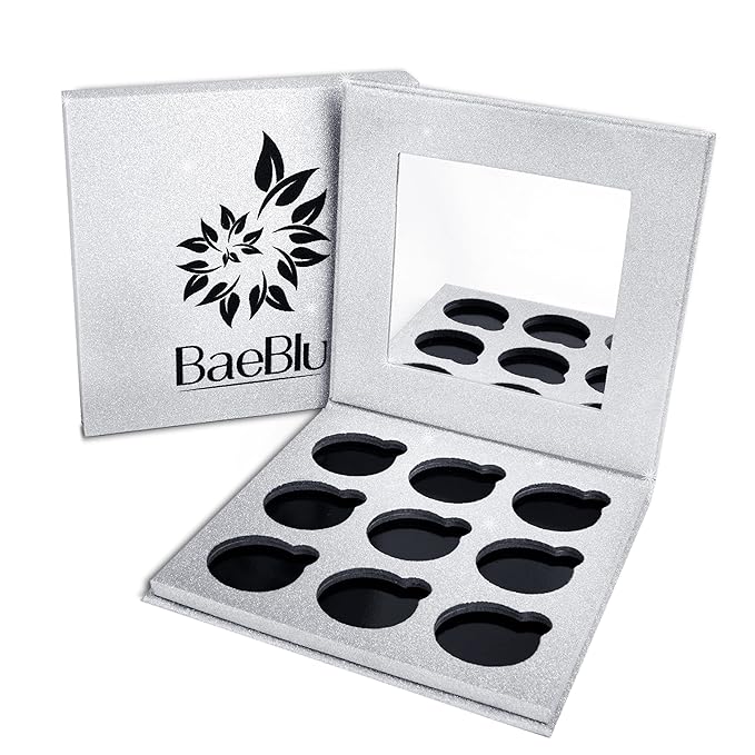 Glitter Mirror Empty Magnetic Reusable Eyeshadow Makeup Palette Case with Cover-Velvo Beauty