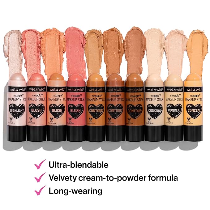 wet n wild MegaGlo Makeup Stick, Buildable Color, Versatile Use, Cruelty-Free & Vegan - Nude For Thought-Velvo Beauty