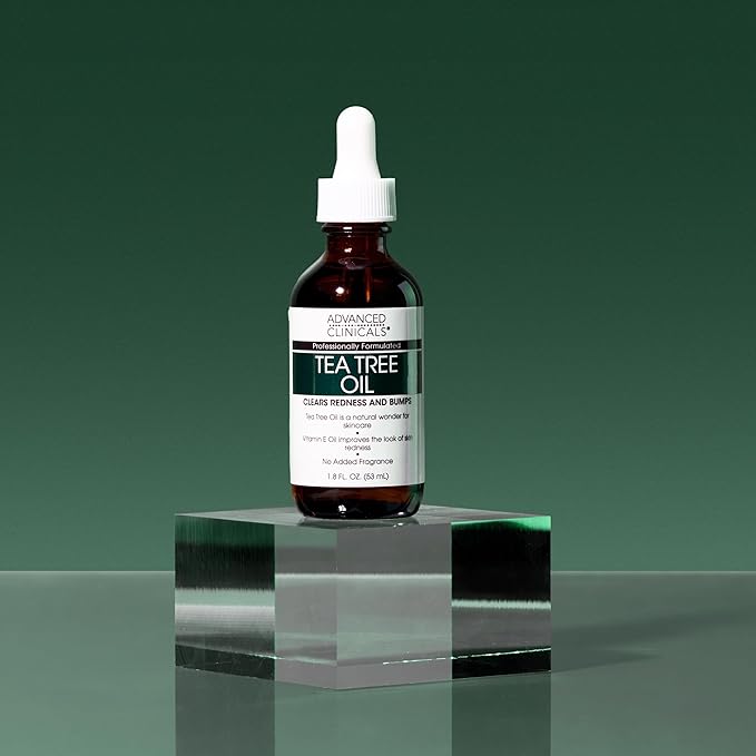 Advanced Clinicals Tea Tree Oil For Skin Facial Serum | Tea Tree Serum For Face With Vitamin E + Botanicals To Help Improve Appearance Of Large Pores & Skintone For Smoother Looking Skin, 1.8 Fl Oz-Velvo Beauty