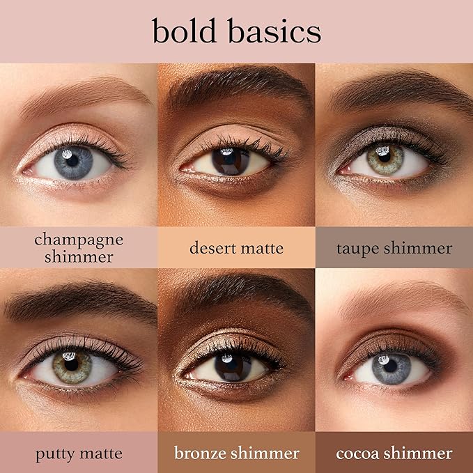 Julep Eyeshadow 101 Neutral Palette Creme-to-Powder 6 Piece Matte & Shimmer Eyeshadow Set-Velvo Beauty