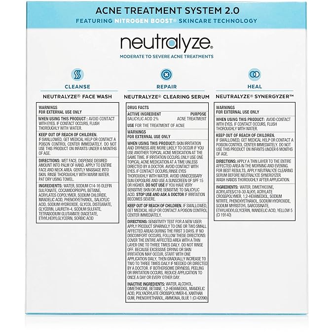 Moderate To Severe Acne Treatment Kit 2.0 - Maximum Strength Acne Kit, 2% Salicylic Acid, 2% Mandelic Acid & Nitrogen Boost Skincare Technology - Acne Treatment for Teens & Adults (90+ Day)-Velvo Beauty