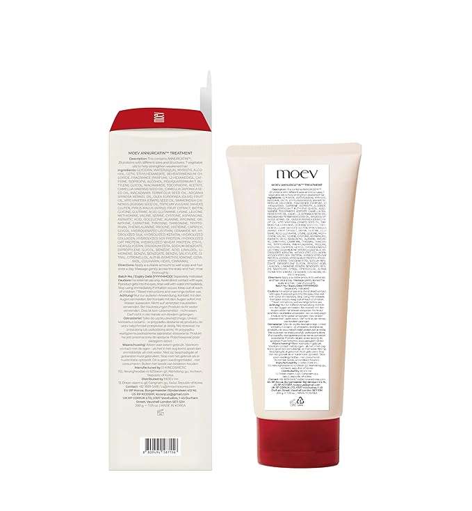 MOEV ANNURCATIN Hair Treatment Mask, Korean Wash-Off Hair Care Mask Apple Deep Damage Conditioner Sulfate-Free with Thickening Moisturizing for Damaged Thin Dry Hair, 6.76 fl.oz. (Apple & Vanilla)-Velvo Beauty