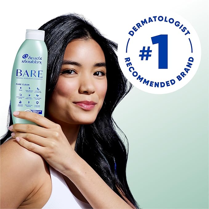 Head & Shoulders BARE Dandruff Shampoo Twin Pack, Soothing Hydration, Sulfate-Free, Silicone-Free, Dye-Free, Eco-Friendly Bottles, Safe for All Hair Types, 13.5 Fl Oz Each (Set of 2)-Velvo Beauty