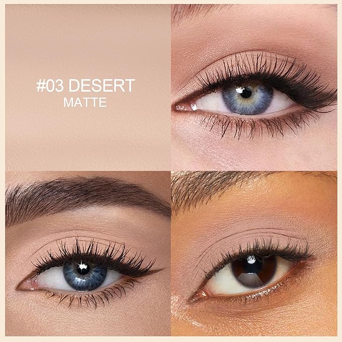 Erinde Waterproof Eyeshadow Stick, Cream Eye Shadow Stick, Long-Lasting, Crease-Proof, Cream to Powder Buildable & Blendable Eye Shadow Pencils Crayon, Vegan & Cruelty-Free, 03 Desert-Velvo Beauty