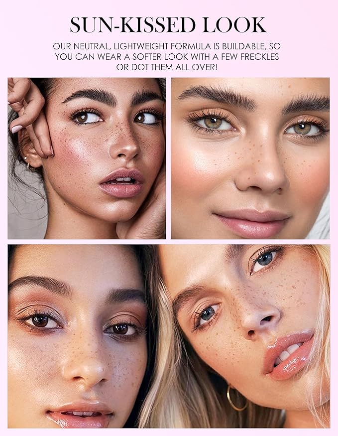 Erinde Waterproof Freckle Stamp Pen, Dual Ended Fake Freckle & Black Liquid Eyeliner, Long Lasting Quick Dry Faux Freckles Stamp Freck Pen for Natural Sunkissed Makeup, 02 Medium-Velvo Beauty