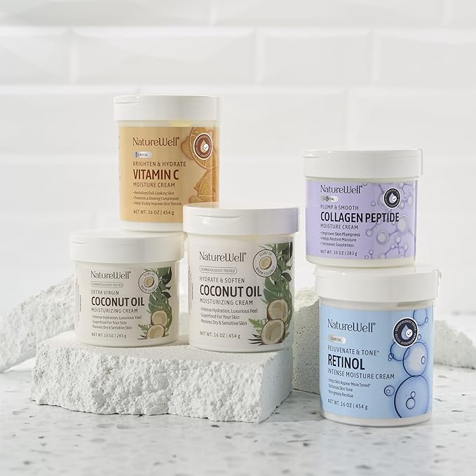 NATURE WELL Hydrate & Soften Coconut Oil Moisturizing Cream for Face, Body, & Hands, Non-Greasy, Intense Hydration & Luxurious Feel, Revives Dry & Sensitive Skin, Superfood for Your Skin, 16 Oz-Velvo Beauty