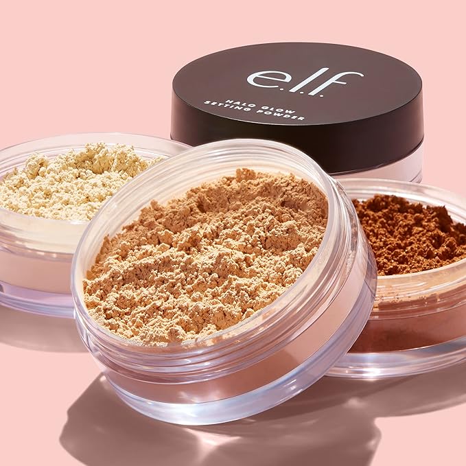e.l.f. Halo Glow Soft Focus Setting Powder, Silky Powder For Creating Without Shine, Smooths Pores & Lines, Light Pink-Velvo Beauty