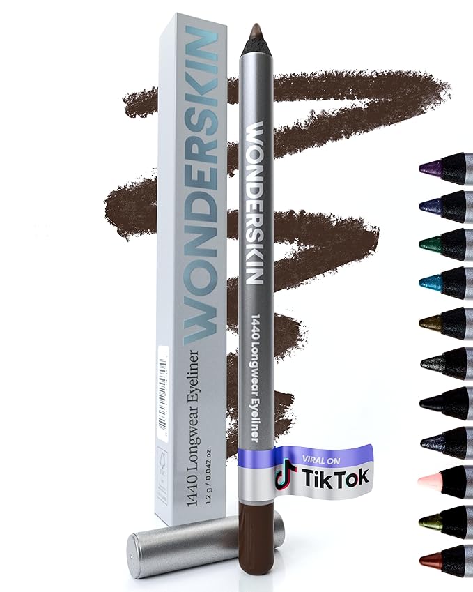 Wonderskin Eyeliner Pencil, 1440 Longwear Brown Eyeliner Pencil - Waterproof, Sharpenable & Smudge Proof-Velvo Beauty