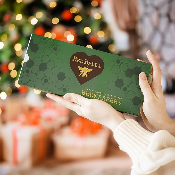 Bee Bella Lip Balm Variety Pack Gift Set, Cherry, Pomegranate Mango, Vanilla Bean, Peppermint, & Lavender Vanilla, 5 Pack - Hydrating, Moisturizing, Natural, Organic Beeswax, Vitamin E, Made in USA-Velvo Beauty