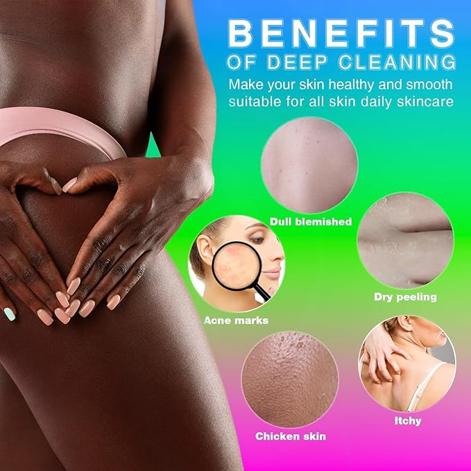 UJFQBH 3 Pieces African Bath Sponge African Net Long Net Bath Sponge Exfoliating Shower Body Scrubber Back Scrubber Skin Smoother,Great for Daily Use (Purple, Pink,Green)-Velvo Beauty