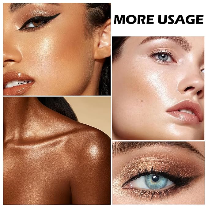 Boobeen Blush and Highlighter Palette- 4-color Metallic Shimmer Shadow Powder, Illuminator Makeup Set for Shading, Highlighting & Defining the Face-Velvo Beauty