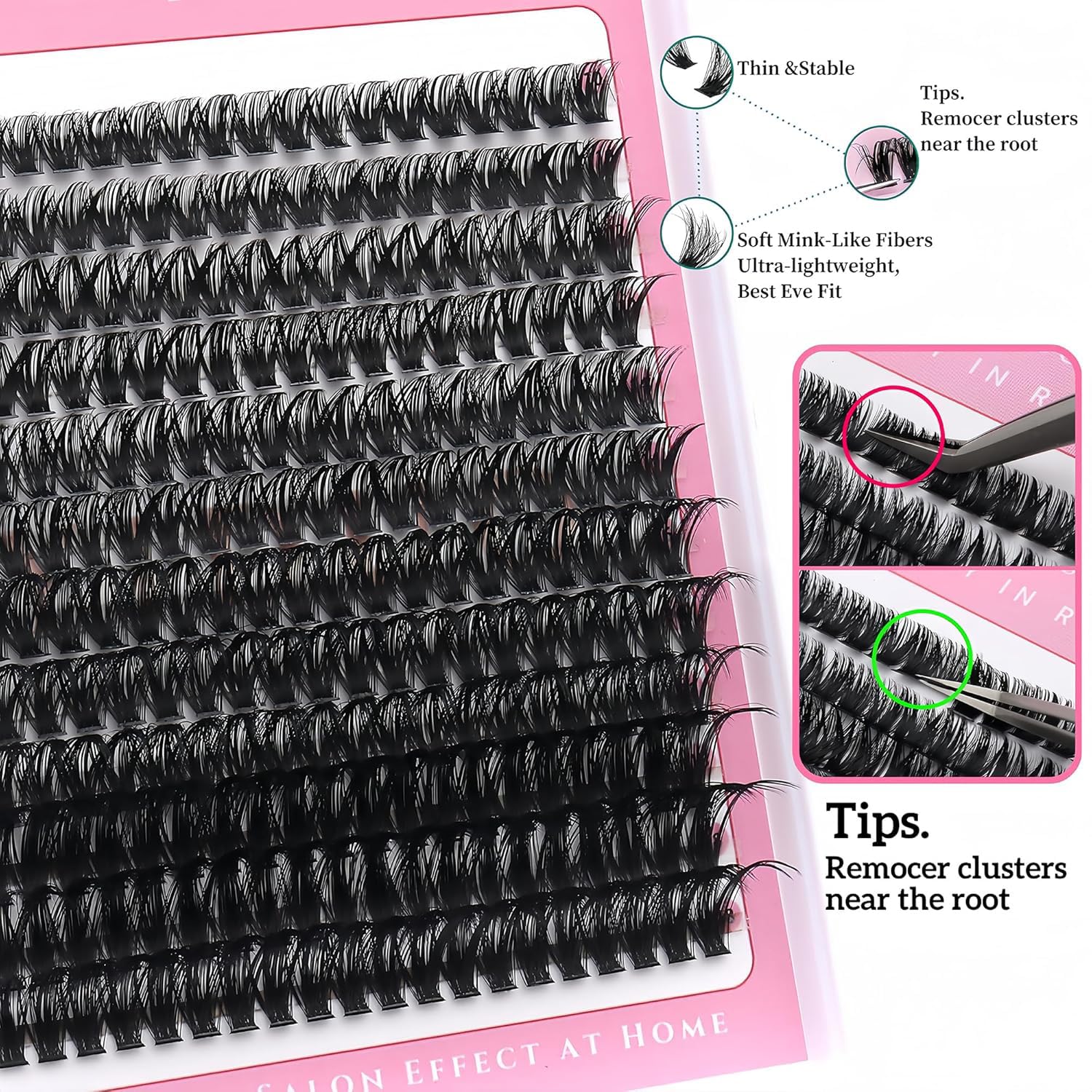 3 Styles Lashes Cluster Kit 720Pcs Eyelash Extensions Kit 40P+60P+80P Bulk Pack D Curl Volume False Eyelashes DIY Individual Wispy Fake Eye Lashes Combo Packs with Bond&Seal |Tweezers | Removers-Velvo Beauty