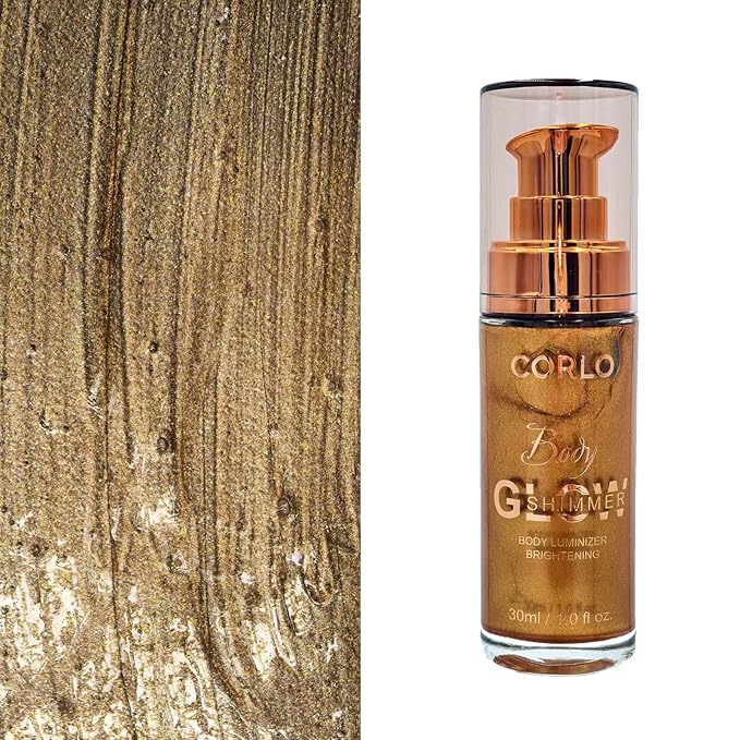 Body Shimmer Oil Liquid Illuminator Highlighter Waterproof Long Lasting Moisturizing Bronze Luminizer Glow For Face (Glistening Bronze, Body Oil)-Velvo Beauty