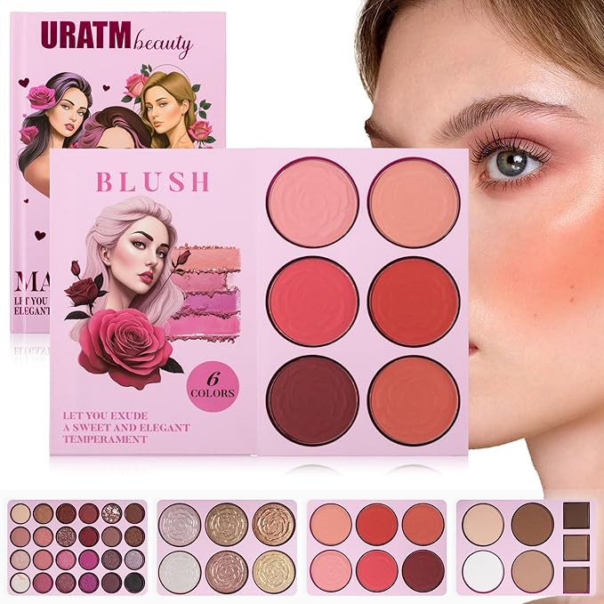 4-Layer Book-Style Foldable Makeup Palette Set | Portable & Long-Lasting | Contour Blush Highlight Eyeshadow, Professional 43 Shades, Suitable for Multiple Skin Tones & Makeup Looks, Gift Idea-Velvo Beauty