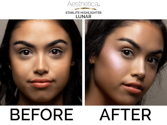 Aesthetica Starlite Highlighter - Metallic Shimmer Highlighting Makeup Powder - Lunar (Shimmering Lavender)-Velvo Beauty