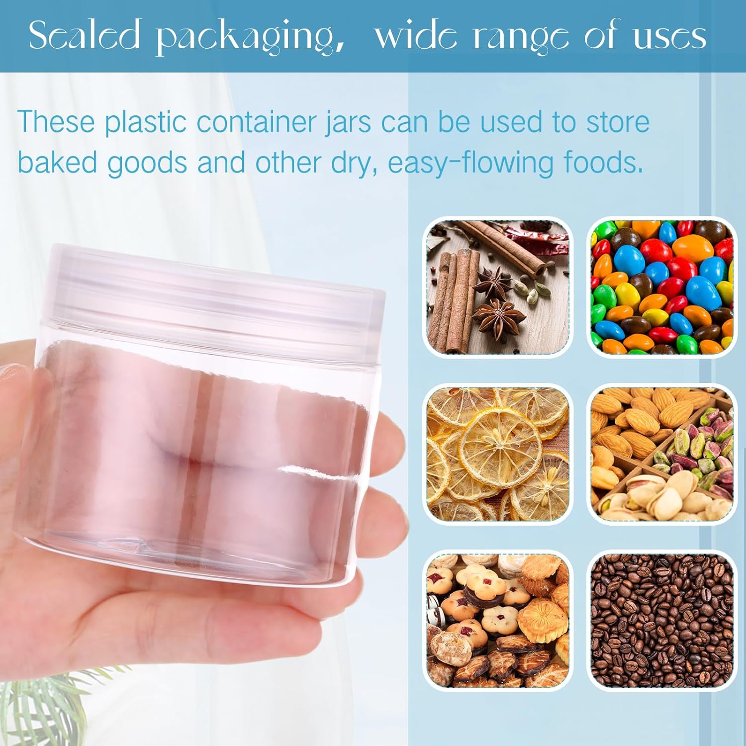 SATINIOR 100 Pcs Plastic Jars with Lids Small Containers Lids Wide Mouth Small Plastic Containers for Lotion Cream Rhinestones Body Butters Travel Storage(6 oz, Clear)-Velvo Beauty