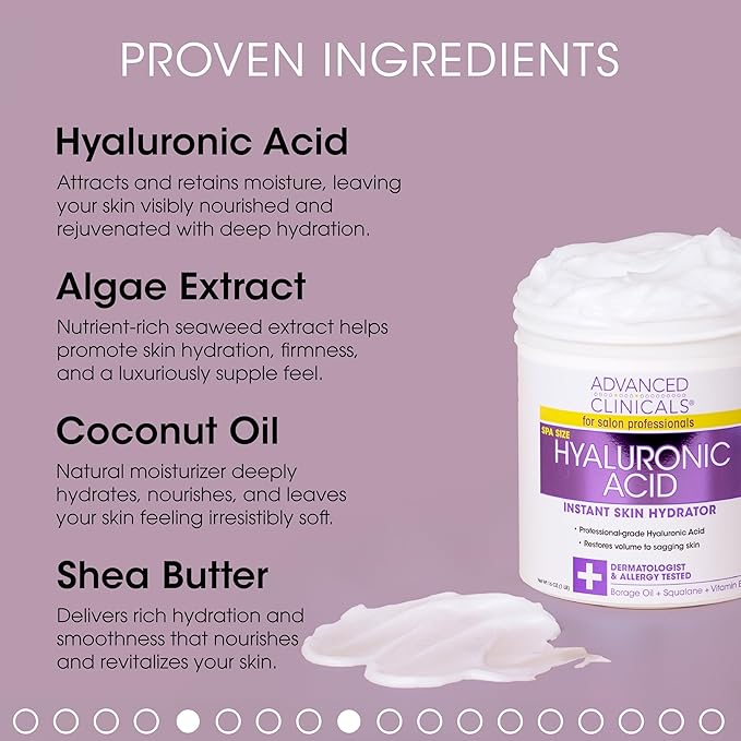 Advanced Clinicals Retinol Cream + Hyaluronic Acid Lotion Face & Body Skin Care. Anti Aging Dry Skin Rescue Creams Reduce Appearance Of Wrinkles, Fine Lines, & Sagging Skin, 16 Oz (Pack of 2)-Velvo Beauty