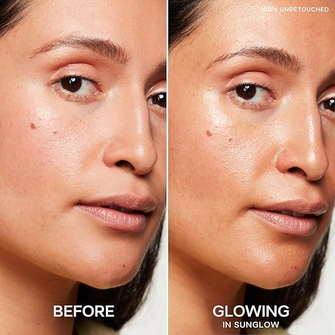Saie Mini Glowy Super Gel - Hydrating Makeup Primer and Illuminating Glow Serum Enriched with Vitamin C and Squalane Oil - All-Over Liquid Highlighter Makeup for Instant Glass Skin - Sunglow (0.5 oz)-Velvo Beauty