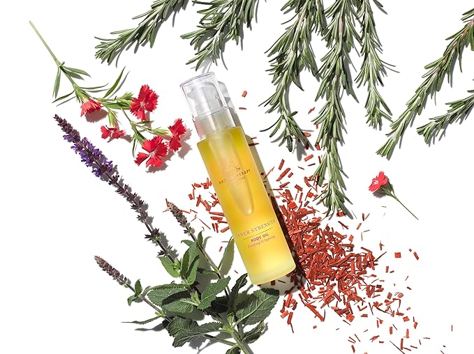 Aromatherapy Associates Inner Strength Body Oil. Luxurious Blend of Oils Made with Clary Sage and Geranium Essential Oils (3.4 fl oz)-Velvo Beauty
