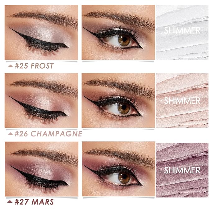 FOCALLURE 3 Pcs 2 in 1 Eyeshadow and Eyeliner Pen, Shimmer Eye Shadow Pencil, High Pigmented Eyeshadow, Highlighter Eye Liner, Multi-Dimensional eyes Look, FA38-11116-123-Velvo Beauty