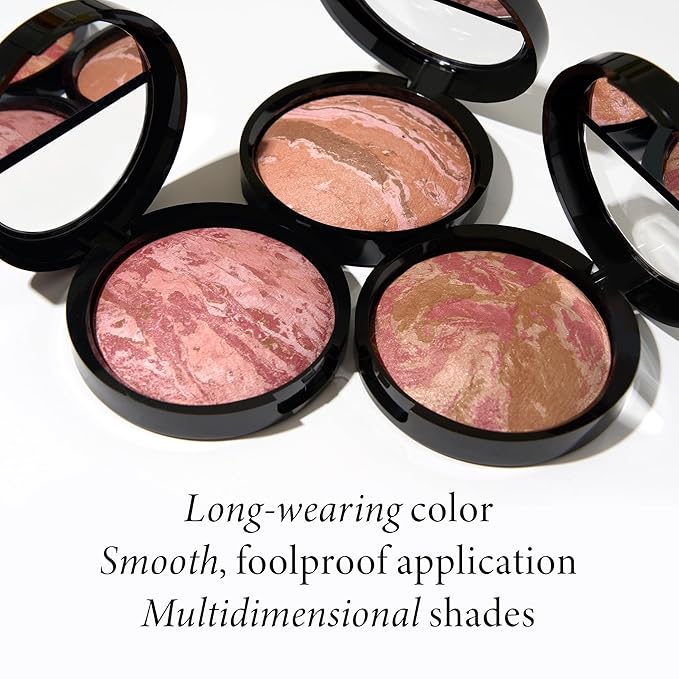 LAURA GELLER NEW YORK Baked Blush-n-Bronze Marbleized 2-in-1 Sculpting Bronzer Blush - Berry Bronze - Contour Face with a Radiant Flush-Velvo Beauty