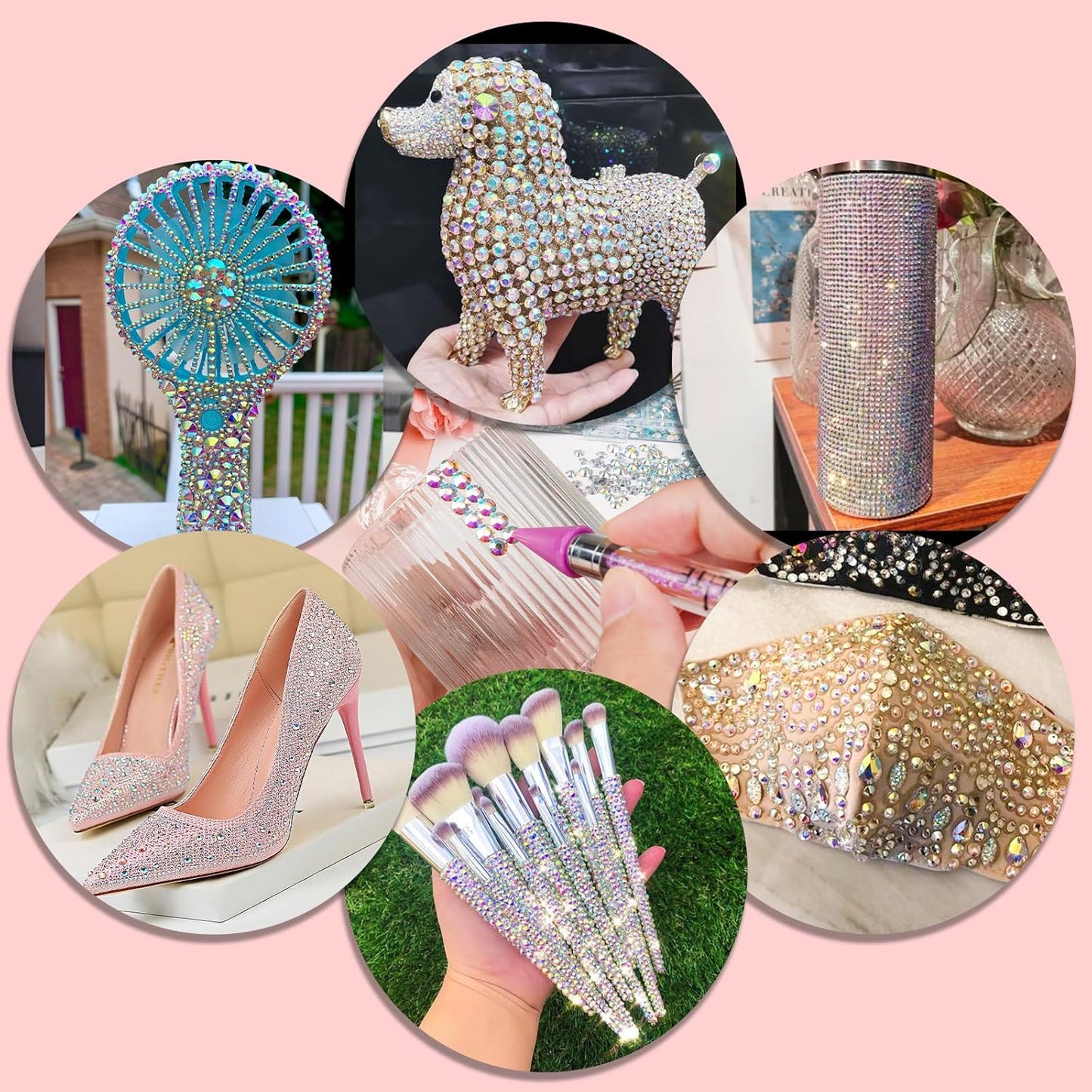 Canvalite 25000PCS Resin Jelly Rhinestones for Crafting,Clear AB Flatback Gems, Bedazzling Crystal with 5 X 2.5g B7000 Jewelry Glue and Tweezers and Dotting Pen for DIY Crafts Clothing Shoes Nail Art-Velvo Beauty