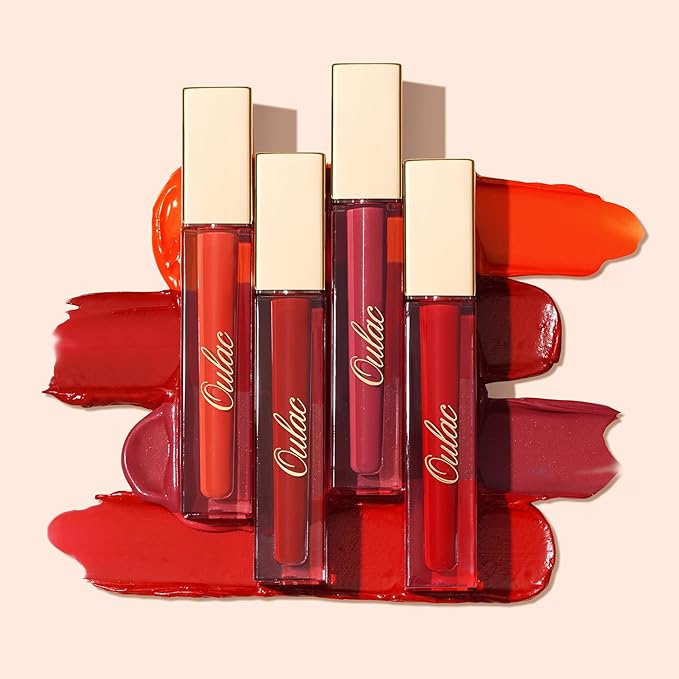 Oulac Matte Liquid Red Lipstick for Women, Long Lasting Lipstick Waterproof Lip Stain, No Transfer, Creamy High Pigmented Formula with Rose Oil, Vegan & Cruelty-Free, Light Red M08-Velvo Beauty