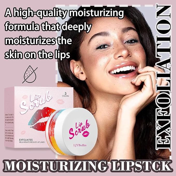 Nourishing Smooth Lip Scrub,Soft Long Lasting Moisturizing Lip Scrubber Exfoliator for Men & Women,Gentle Non-Greasy Sugar Scrub Lip Cares Moisturizer-Velvo Beauty