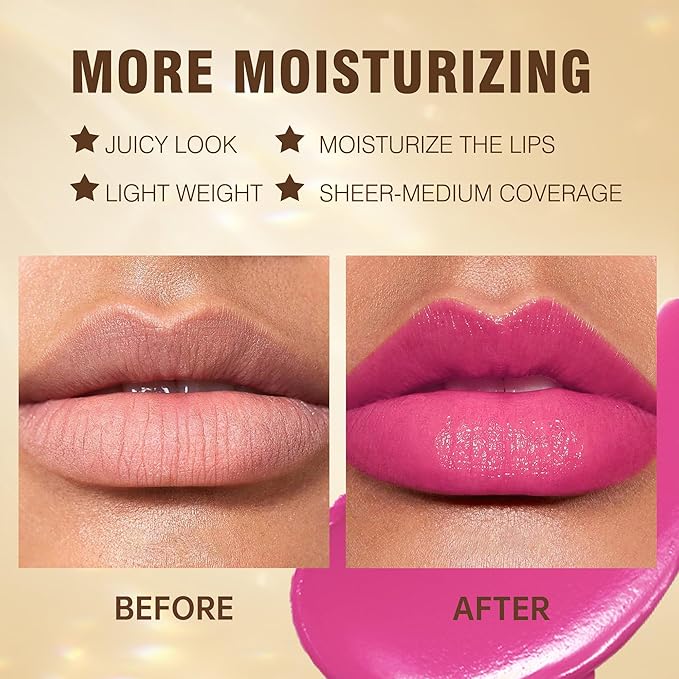 MAKI YIKA Hot Pink Lipstick for Women Moisture Hydrate Lipsticks Glossy Pink Lipsticks Sheer Finish Lightweight Tinted Lip Balm (Z06 Rose Up)-Velvo Beauty