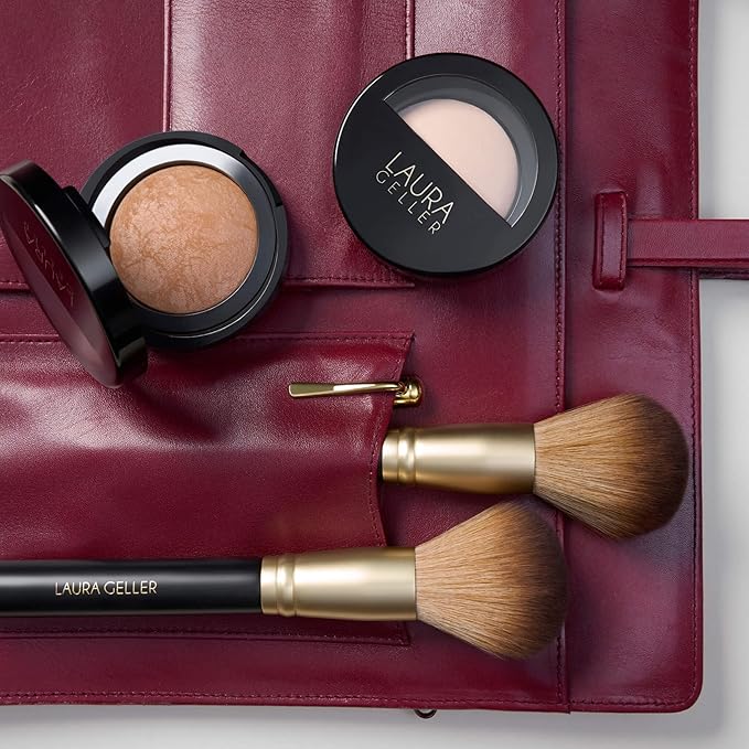 LAURA GELLER NEW YORK Setting Powder Brush - Makeup Brush for Setting - Set Face Makeup without Caking - Smooth Finish-Velvo Beauty