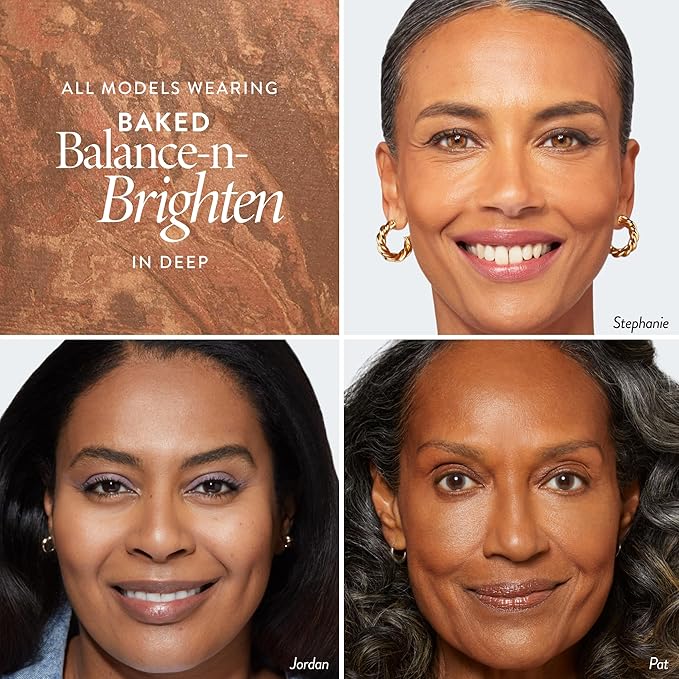 LAURA GELLER NEW YORK Award-Winning Baked Balance-n-Brighten Color Correcting Powder Foundation - Deep - Buildable Light to Medium Coverage - Demi-Matte Natural Finish-Velvo Beauty